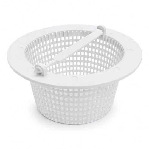 POWERHAUS24 Siebkorb mit Griff für Einbauskimmer, Skimmerkorb für Pool-Skimmer, Ø Oben 16 cm, unten 9,5 cm, Höhe 7,5 cm, Ersatzteil