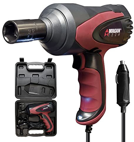 WAGAN EL2257 12V DC Mighty Impact Wrench, 1/2 inch 12 Volt Electric Impact Wrench Kit, 271 ft-lbs, Tire Repair Tools with Sockets and Carry Case