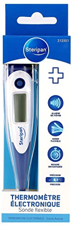 Steripan - Thermomètre Électronique - Sonde Flexible - Alarme de Fièvre - Mesure Instantanée - Boîte de Transport