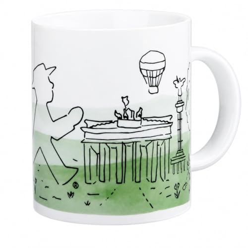 ostprodukte-versand AMPELMANN Kaffeetasse Grün Geher – Original Berliner Ampelmännchen-Motiv – Keramik-Becher mit Henkel – Spülmaschinengeeignet – Klassiker fürs Frühstück
