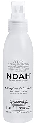 NOAH Natural 5.14 Spray di protezione termica con pro-vitamina B5 e proteine del riso per spray pre-lisciante per capelli, 125 ml