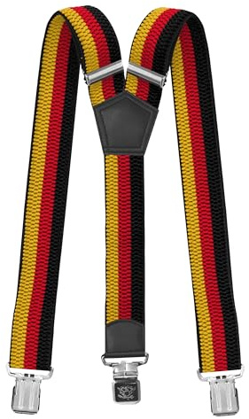 Fabio Farini 4 cm breiter Hosenträger Y Form für Herren | elastisch & verstellbar mit 3 extra starken Metallclips