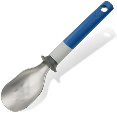 Tasty 678024 Cuillère à glace inox manche bleu foncé, portionneuse à glace, cuillère à glace, ustensile de pâtisserie, Plastique, Acier inoxydable, Elastomère thermoplastique, 23,5 x 5,2 x 3,5 cm