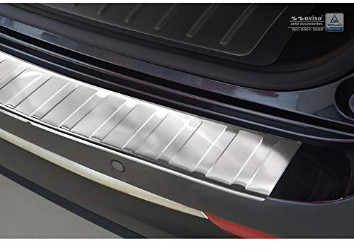 Avisa Edelstahl Heckstoßstangenschutz passgenau | kompatibel mit Volkswagen Tiguan II inkl. Allspace & R-Line 2016-2020 & FL 2020-2024 - Hochglanzschwarz