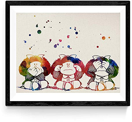 Nacnic. Acquerello stile Poster Mafalda. I fogli di stile decorativo per Wall Acquerello