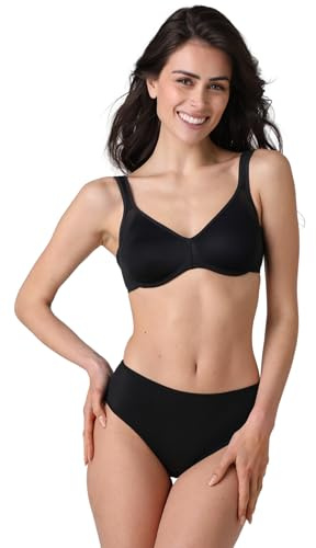 Lovable Reggiseno con Ferretto | Riducente e Contenitivo in Microfibra per Comfort e Sostegno | Taglie Forti | Intimo Modern Shaping Minimizer Donna, Nero, 40 / 6D