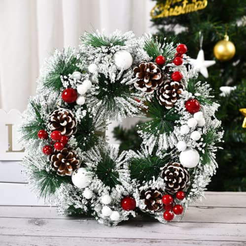 Weihnachten Dekoration Kranz Tür Weihnachtskranz Garland Künstlich Weihnachtsgirlande Wand Weihnachtsdeko Kreativ Weihnachtsdekoration Baumschmuck Türkranz Fenster Hängedeko für Außen Innen