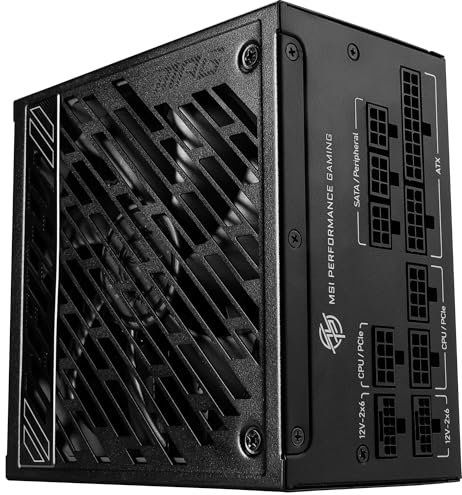 MSI MPG A1250GS PCIE5 Fuente de alimentación, 1250 W, 80 Plus Gold, ATX 3.1, Soporte de GPU PCIe 5.1, Dual Native 12V-2x6, Cable Modular con Conectores bicolores 12V-2x6, Fuente de alimentación ATX