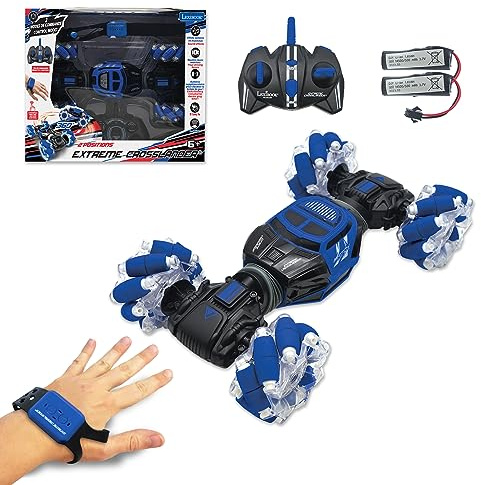 Lexibook Extreme Crosslander, Leuchtendes geländegängiges funkgesteuertes Auto, Armband-Fernbedienung, wiederaufladbar, elektronisches Actionspiel, Schwarz/Blau, RC49