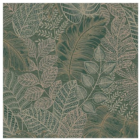Superfresco Easy Scattered Leaves Floral Forest Green Wallpaper | Paste the Wall | White Leaves | Eco-Friendly