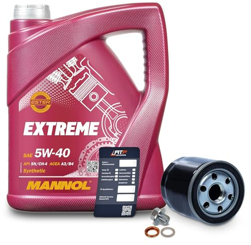 BESTPRICE ATP Inspektionspaket Filterset mit 1x Ölfilter, 5L Motoröl5W-40 | Kompatibel mit: CITROËN C1, C1 II, DAIHATSU CHARMANT, PEUGEOT 107, 108, TOYOTA ALLION I, ALLION II, AURIS, AURIS, AURIS Kombi