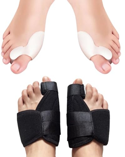Lonimia 2 st universell storlek hallux valgus korrigering splint, silikon tå tåspridare, unisex hallux valgus skena, skydd hallux valgus vänster eller höger fot