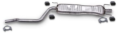 ATEC Germany Auspuff Schalldämpfer Set 1x Mittel1x Mittelschalldämpfer, 4x Anschlagpuffer, 2x Bügelschelle Ø 60 mm Kompatibel mit OPEL ZAFIRA/ZAFIRA FAMILY B (A05), ZAFIRA A (T98)