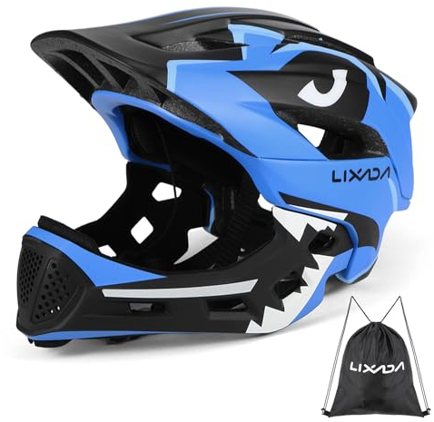 Lixada Kinderhelm, Kinder Fahrradhelm, Integrierter Helm mit Abnehmbarem Kinnschutz Kindersport Schutzhelm zum Radfahren Skateboarden Rollschuhlaufen