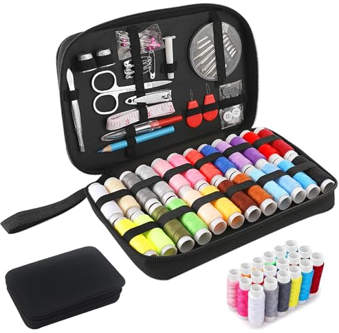 iTYOOS 62 Pezzi Kit Cucito Premium Kit da Cucito Set Cucito da Viaggio Completo Set da Cucito Accessori con Custodia per Trasporto Set da Cucito Professionale Accessori Portatile Kit