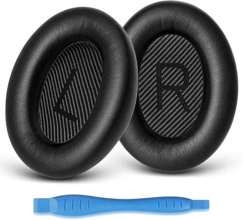 GEVO Ear Pads Cushions Replacement for Bose QC35 ii QC35, Earpads for Bose QuietComfort 35ii 35 Headphones (Dark) | Earpads for Bose QuietComfort 35ii 35 Headphones, Protein Leather, Noise Isolation Memory Foam