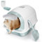 Myiosus Cat Litter Tray with Hood, Enclosed Cat Litter Box with Lid & Flap Door, Hooded Litter Tray for Small Cats, Kitten Litter Tray Plastic Toilet Up to 5.5kg, 50x35x37cm, White/Blue