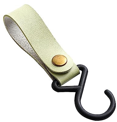 Arecobticy Kinderwagen-Zubehör, multifunktionale Kunststoff-Karabiner-Haken mit Lederband, Hängeorganizer, Kinderwagenhaken, Kinderwagen-Zubehör für Zuhause