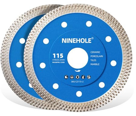 2x 115mm Diamant Fliesenscheibe, Diamantscheibe Trennscheibe für Fliese, Feinsteinzeug, Marmor, Keramik und Naturstein, Extra Dünn Diamant Trennscheibe