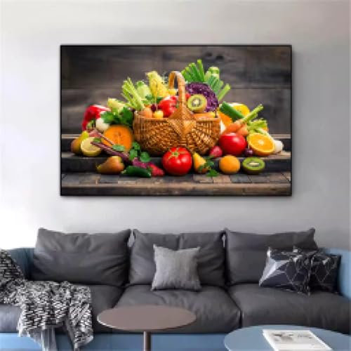 KEMEIQI Modern Kitchen Wall Art Fruit And Vegetable Basket Posters And Oil On Canvas Prints cheap Restaurant Decoration Gifts 30x50cm Frameless