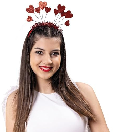 CREATIV DISCOUNT NEU Haarreif Amor mit roten Herzen