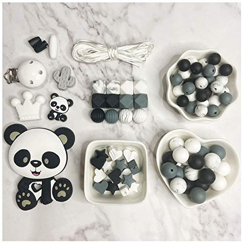 Silikon Lose Perlen Set DIY Halskette Armband Schmuck Zubehör Panda Kit