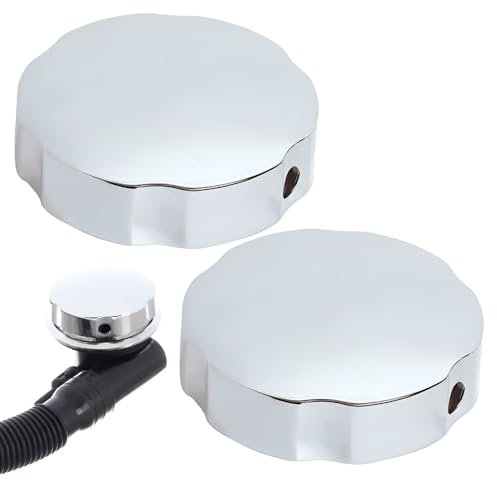 BNGXR Pomelli Girevoli per Vasca da Bagno, Pop Up Pomello di controllo per Vasca da Bagno Manopola Rotante dello Scarico della lega di Zinco Cromata Tappo per Vasca da Bagno Accessori di Scarico