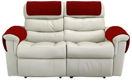 GYHH Armlehnenschoner Für Sessel Mit Tasche, Sesselschoner Sesselauflage, Sesselbezug Für Fernsehsessel, Lambswool Fleece rutschfest Möbelschutz Für Sofa, Stuhl (Burgundy,2 Sitzer)