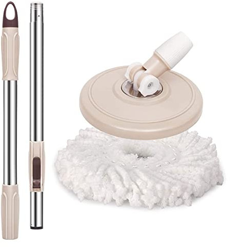 Mopa de limpieza triangular giratoria de 360 grados con función húmeda y seca, cabezales ajustables y giratorios para una limpieza eficiente, cabezales de fregona tipo B beige (paquete de 2) perfecto