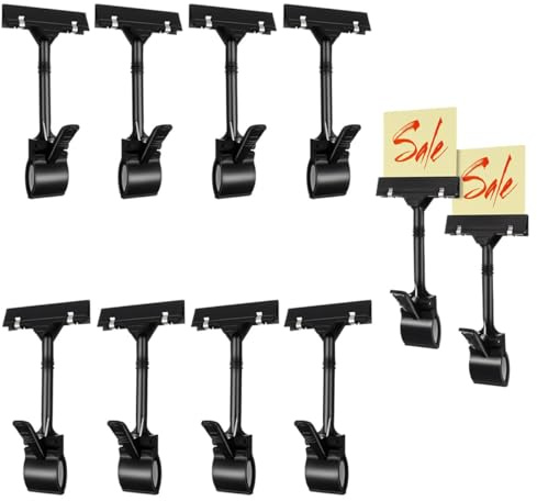 Clip per Supporto Cartellino del Prezzo,10 Pezzi di Prezzo Porta Tag, Supporto per Carri Rotabili in Plastica, per Centri Commerciali, Mercati Bagnati, Supermercati