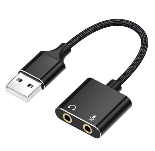 Limtula Double Function USB Sound Adapter Wire Headphone And Microphone Sound Card For Gaming Podcasting & Online Meetings