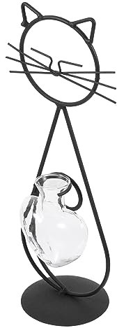 Holibanna Katzenmotiv Eisen Kunst Glas Vase Hydroponik Pflanztopf Wohnaccessoire Für Tischdekoration Im Wohnzimmer Und Esszimmer