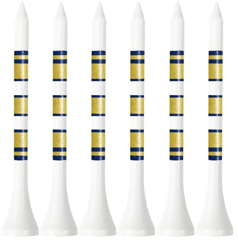 FINGER TEN Golf Tees Holz Bambus Tee 70mm 83mm Golftees für Driver Wert Set 100 Stück Golftee Professional Natürliches Hartholz Zubehör (Gold, 70mm（2 3/4 Zoll）)