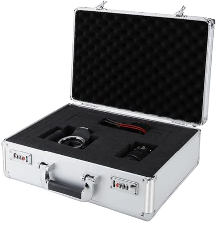 Case De Transport en Aluminium - Valise De Stockage Robuste Avec Poignée Et Serrure De Sécurité | Boîte D'organisateurs De L'instrument De Précision Avec Rembourrage en Mousse Intégré | Coffre De