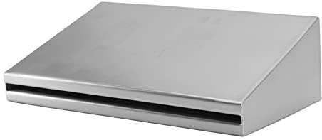 Fontana a Cascata Rettangolare in Acciaio Inox 12V G1 1/2 Filettatura Interna con Luce LED per Piscina Giardino