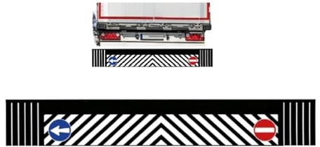PARASPRUZZO ZEBRATO FRECCIA DIVIETO 240 cm x 35 cm PER Camion Autocarro Rimorchio Truck PARA SCHIZZI CARROZZERIA CAMION UNIVERSALE- POSSIBILITA' DI RITAGLIARLO FINO A 180 CM