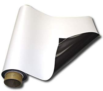 Magnetfolie weiß matt beschichtet 0,5mm x 0,62m x 1m - Meterware - flexible magnetische Folie, in Digitaldruck bedruckbar, haftet auf allen metallischen Oberflächen