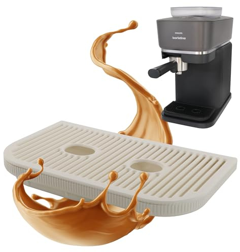 3D M Erweitertes Abtropfgitter mit Auffangbehälter passend für Philips Baristina Espressomaschine – vergrößerte Abstellfläche, mehr Höhe für Gläser bis 110 mm, spülmaschinengeeignet, Weiß