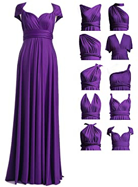72styles Robe Longue Invitée Mariage Femme Chic et Élégante Soirée | Infinity dress avec Bandeau,Robes de Demoiselles d’honneur Multiposition,Cocktail