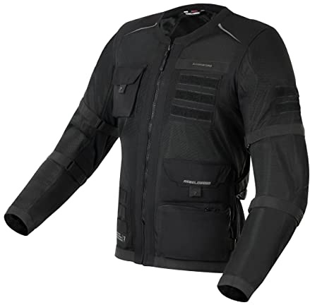 REBELHORN Brutale Motorradjacke Herren | Textil | Ellbogen, Schulter und Rückenprotektor Stufe 2 | Große Belüftungspaneele für heiße Tage | Doppelte und dreifache Nähte | Größen bis 7XL