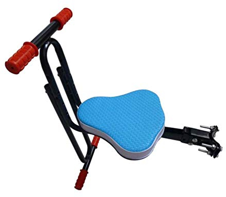 RONGJJ Kinderfahrradsitz, Kinderfahrradsitz Sicherer Vorderer Fahrradsitz Sicherheit Und Bequemes Schnelles Zerlegen Fahrrad Kindersitz Mountainbike Babysattelkissen, Blue, Blue