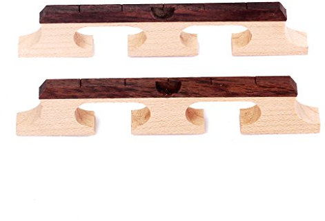 Alnicov 2 Stück 5 Saiten Rosenholz Banjo Leader Bridge Saddle mit 3 Füßen für Banjo Gitarre Zubehör