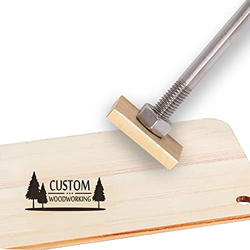 CREATPLANET Custom Holzbrandeisen 3cm Leder Stempel Brandeisen Custom Logo Heat BBQ Stempel Mit Messingkopf Und Holzgriff Für Die Holzbearbeitung Backen Handgefertigtes Design - Kiefer