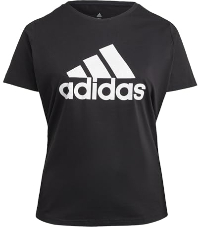 adidas Damen Essentials Logo Tee (Plus Size), Black/White, 3XL Plus