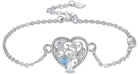 Micory Pulseras Árbol de la Vida Plata de ley 925 con Caja de Regalo-Ajustable Pulsera Mujer 16+4cm