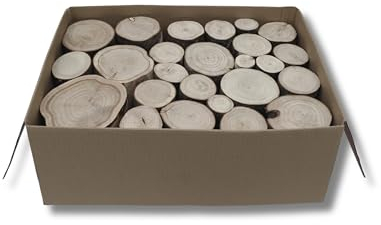 The Little Box of Decorative Logs 15cm Kiln Dried Full Round Display Logs Fine Sawn Ends…