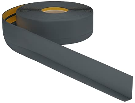 ProfiPVC Perfil Angular Suelo 50x20mm - 15 metros, Rodapié de acabado, ideal para cocina y baño, cinta autoadhesiva de PVC, rodapié flexible y blanda, Antracita