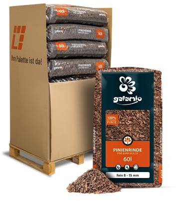 GALAMIO Pinienrinde Fein 8-15mm 60l x 13 Sack 780l 1 Palette Pinienmulch Pinienerde Rindenmulch Pinienborke Pinie Mulch Bark Rinde Für Pflanzen Garten Terrarium Dekorativer Bodenbelag