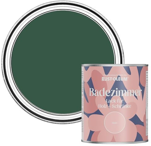 Rust-Oleum Green Moisture Resistant Bathroom Wood and Cabinet Paint in Matt Finish - The Pinewoods 750ml