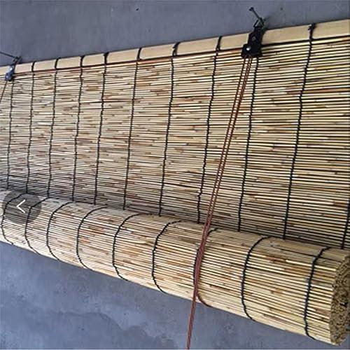 DSWZLQDXB Tapparella a carrucola in Bamboo,Tenda Avvolgibile in Canna Ombra arelle Sole,canniccio di bambù,Tenda a Rullo,Veneziana divisorio,Protezione della Privacy,Stile retrò (W80 x H100cm)